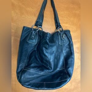 Black Leather Tote Bag